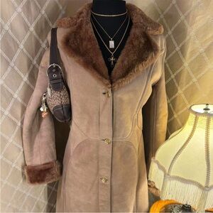 Women's Tan Shearling Coat